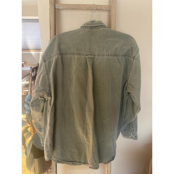VTG Oversized Embroidered Green Corduroy Colorado Button Up Mens XL - Picture 6 of 6